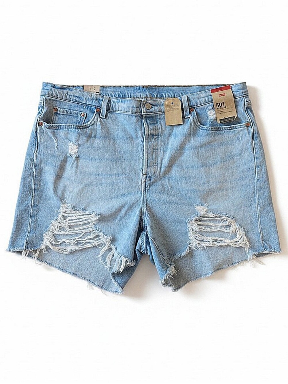 NWT! Levi's Light Blue Distressed High-Rise Jean Shorts